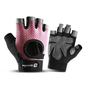 Outdoor sports fitness gloves anti slip and wear-resistant silicone half finger exposed riding gloves
